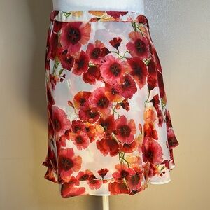 Haute Hippie Silk Floral Ruffled “Wrap” Skirt / Size Small